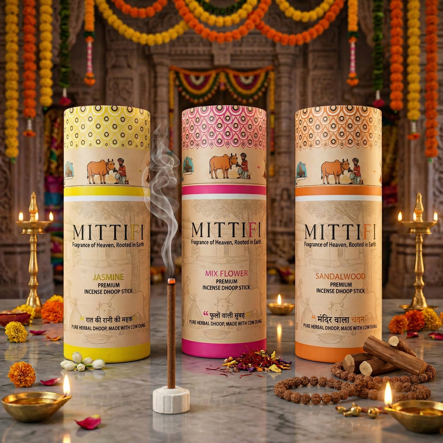 Mittifi INCENSE STICKS -  Jasmine + Mix Flower + Sandelwood