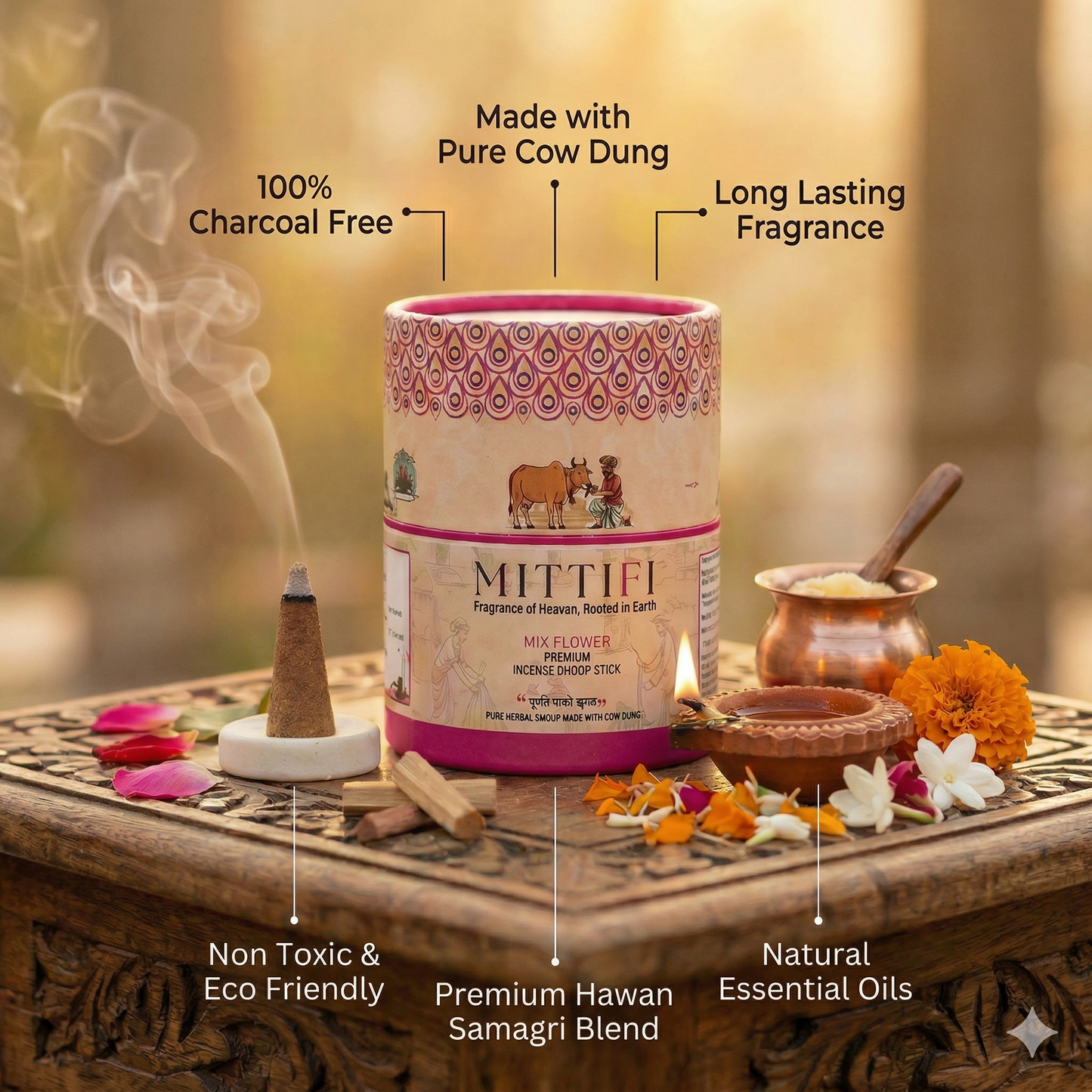 Mittifi INCENSE CONE - Mix Flower